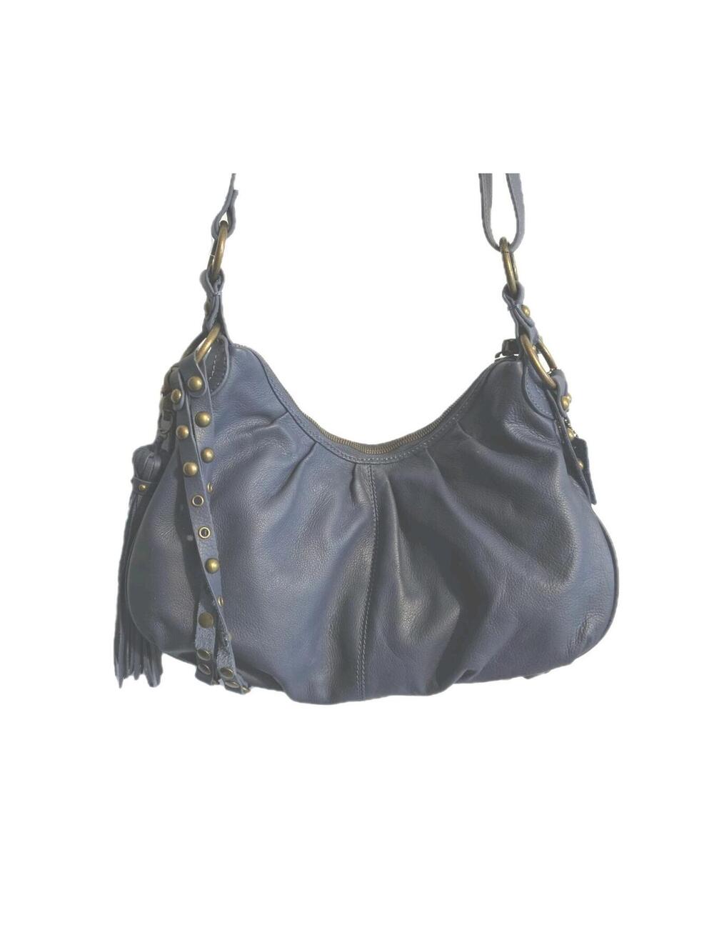 Born Leather Riverside Blue  Crossbody Bag Organizer Purse Minimalist